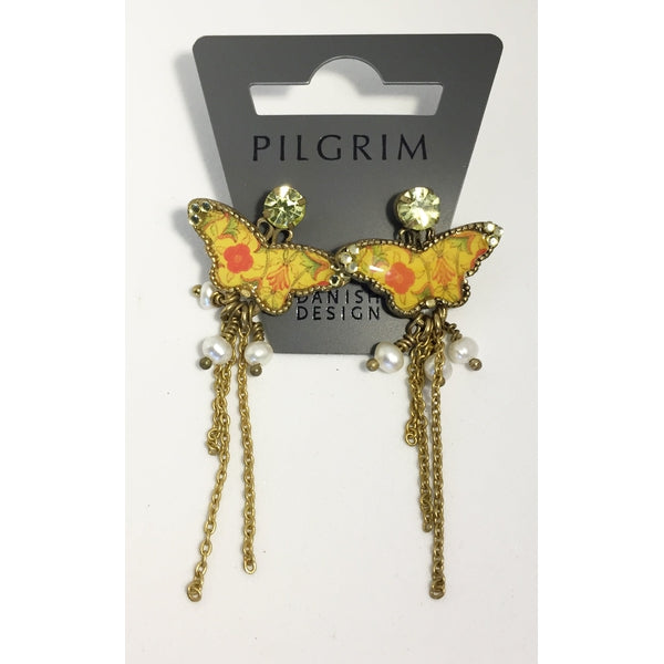 Boucles d'oreilles Pilgrim en papillon Jaune