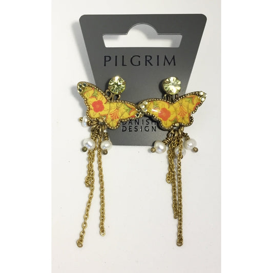 Boucles d'oreilles Pilgrim en papillon Jaune
