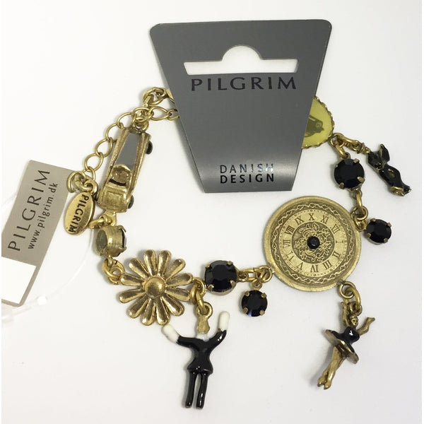 Bracelet Pilgrim Plaqué or avec ornements divers