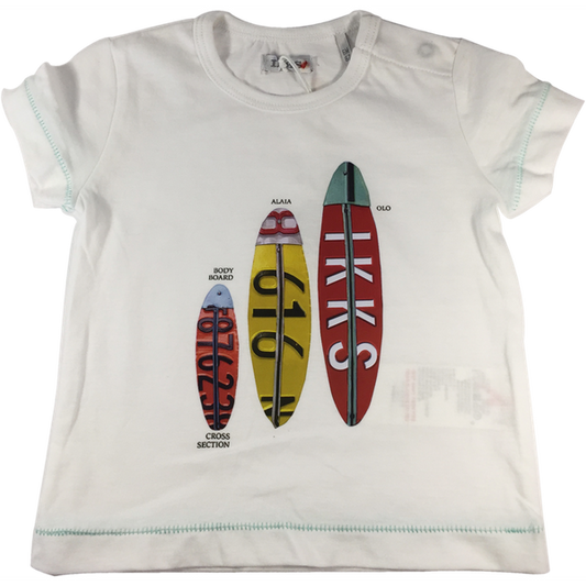 T-shirt Blanc IKKS avec planches de surf