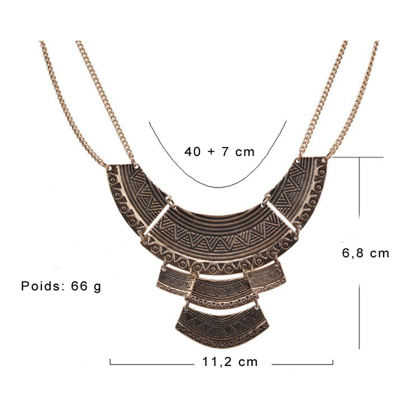 Collier avec pendentif ethnique en métal